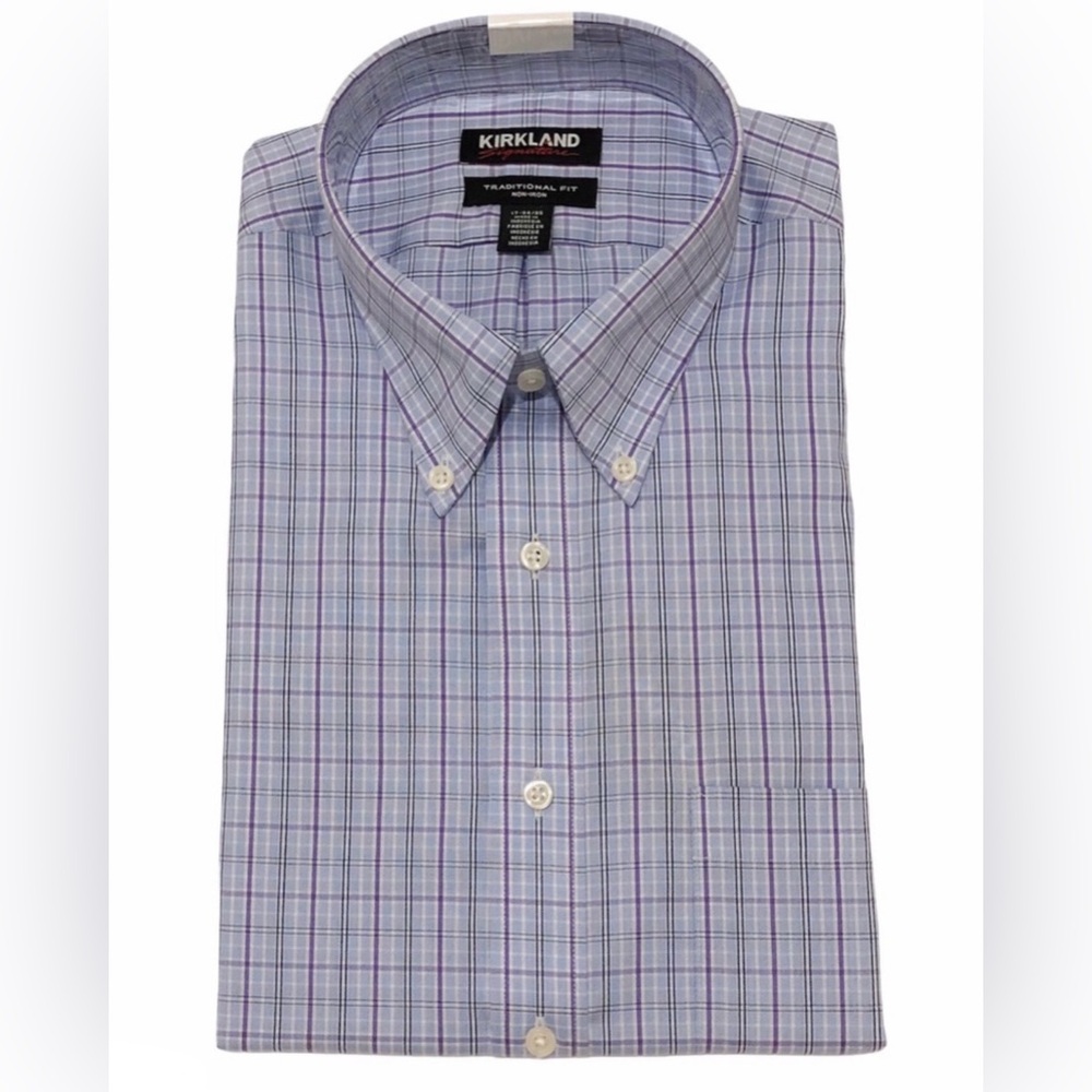 17x32/33 NEW Kirkland Signature 100% Cotton Traditional Fit Button Collar Shirt